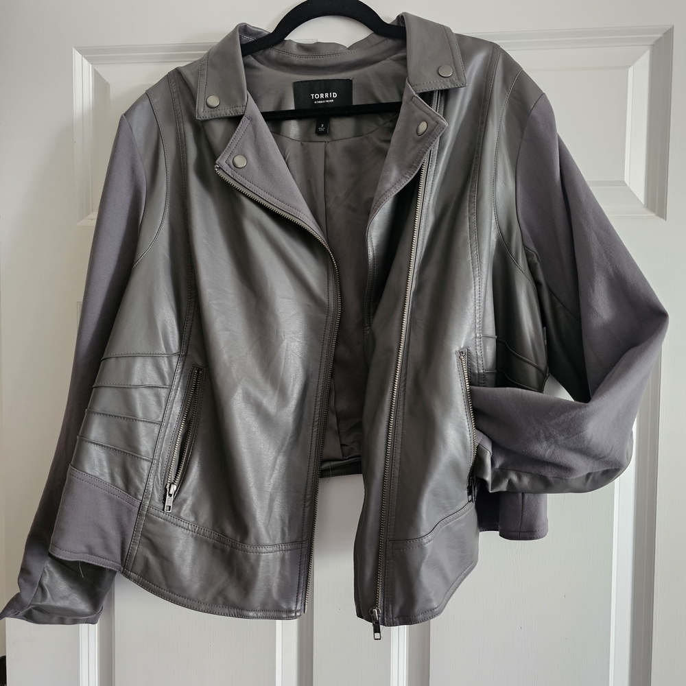 Torrid Women's Gray Faux Leather Jacket